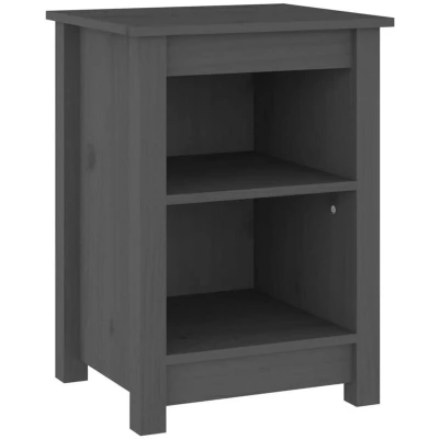 Image of vidaXL Bedside Cabinet Grey 40x35x55 cm Solid Wood Pine