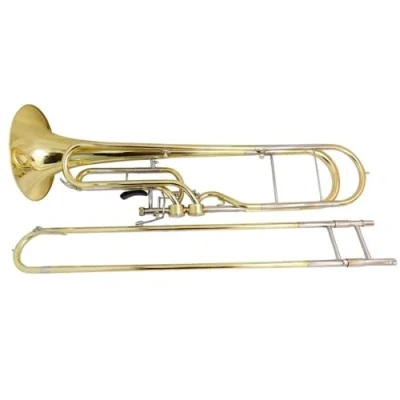 Image of Trombones Musical Instruments F Flat Contrabass Trombone Silver Plated Finish With Case Mouthpiece(Lacquer)