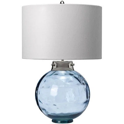 Image of Kara Table Lamp, Blue, Faux Silk Shade