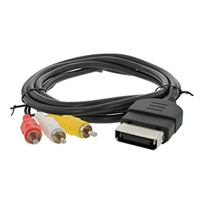 Image of Cable for Microsoft Xbox Console Original 1.8M composite AV to RCA wire black ZedLabz