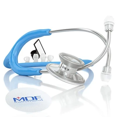 Image of MDF Instruments MDF747XP 14 Acoustica Deluxe Lightweight Dual Head Stethoscope, Bright Blue