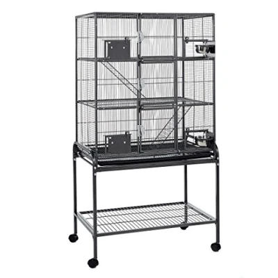 Image of LITTLE FRIENDS Triple Metal Rat Chinchilla Ferret Cage on Stand,Black