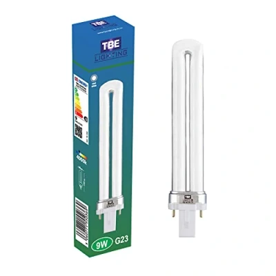 Image of TBE LIGHTING 9w G23 2 Pin CFL Energy Saving Lamps Cool White 4000K, 8000 Hour Life, 540 Lumen