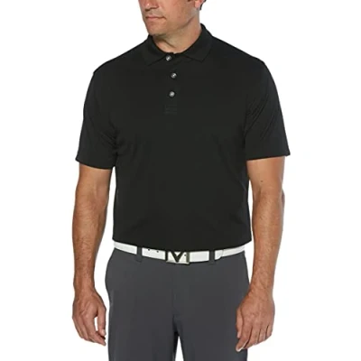 Image of Callaway Men&#039;s Short Sleeve Core Performance Golf Sun Protection (Size Small 4x Big &amp; Tall) Polo Shirt, Black, XXL
