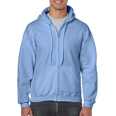 Image of Gildan Heavy Blend Unisex Adult Full Zip Hooded Sweatshirt Top (S) (Carolina Blue)