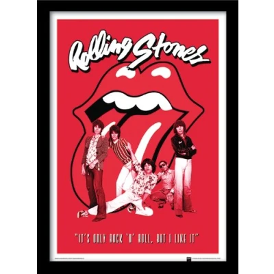 Image of Pyramid International Stones (It&#039;s Only Rock n Roll) Framed Print Memorabilia, Multi Colour, 30 x 40 cm
