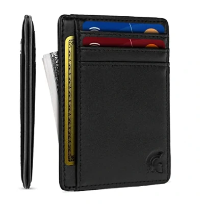 Image of POWR Mens Wallet, Slim Wallet RFID Blocking Minimalist Credit Card Holder, Holds up to 7 Cards and Bank Notes, Ideal for Travel