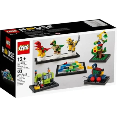 Image of LEGO 40563 House Tribute Set 12+ 583 Pieces With 5 Mini Display Features The 3 Dinosaurs, Brick Moulding Machine, Tree of Creativity, Infamous Wooden Duck and Models