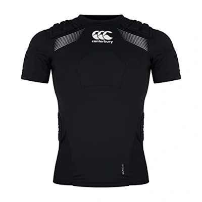 Image of Canterbury Unisex Rugby Elite Protection Vest, Black/Whte/Silver, 2XL