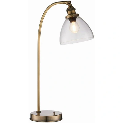 Image of Hansen 1 Light Table Lamp Antique Brass, Glass, E14