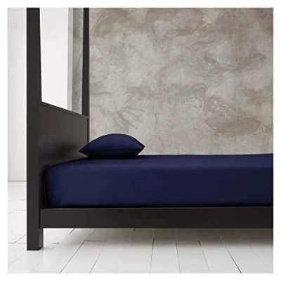 Image of Gaveno Cavailia Super Soft Plain Dyed Diamond Deep Fitted Sheet [ King Navy ]