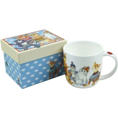 Image of Emma Ball Kittens in Mittens Bone China Mug with Gift Box