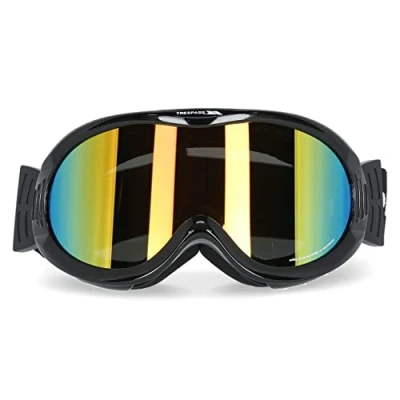 Image of Trespass Vickers, Black, Ski Goggles with UV Protection, Mirrored Dual Lenses &amp; Anti Fog Coating, Black