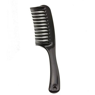 Image of Mytoptrendz® Black Double Row Tooth Detangler Hair Comb Shampoo With Handle