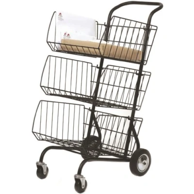 Image of Alba Corchar Mail Cart Steel W 62 x H 95 D 46 cm Metallic Grey