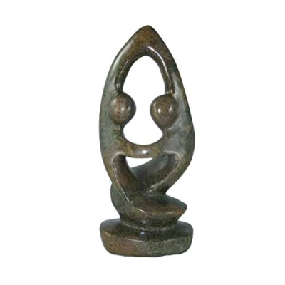Image of The Friendly Trading Co Stone Dancing Couple African Art Sculpture 25cm by Zimbabwe Artists with Storycard