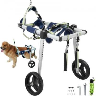 Image of VEVOR 2 Wheels Dog Wheelchair for Back Legs, Pet Lightweight &amp; Adjustable Assisting in Healing, Cart/Wheelchair Injured, Disabled, Paralysis, Hind Limb Weak Pet(M)