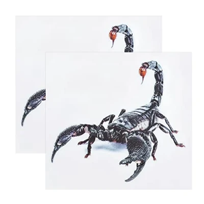 Image of Create idea 2PCS 3D Lifelike Scorpion Sticker Simulation Reptile Decal Self adhesive PVC Decorative Emblem Badge for Automotive Motorcycle Window Wall Laptop