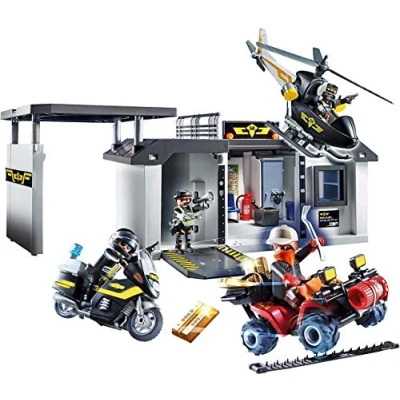 Image of Playmobil City Action Take Along Tactical Unit Headquarters with Light Effect, For Children Ages 4+
