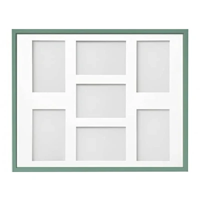 Image of Frame Company Drayton Multi Aperture Photo Frame, Green, 20x16 for 6x4 inch (x7)