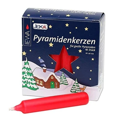 Image of Sigro 18 Pieces Pyramid Candles, x 105 mm, Wax, Red, One Size