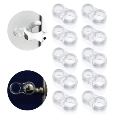 Image of EYNEL 10 Pack Door Handle Stopper, Bumper Wall Guard, Silicone Flexible Clear Buffer, Stop Furniture and Damage, Easy to Fit, Slam Protector, No Drilling Required (10 Pcs)