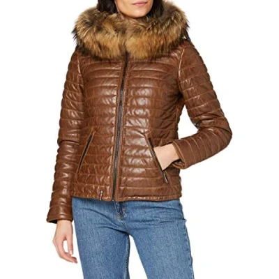Image of Oakwood Women&#039;s 62666 507 Jacket, Brown (Cognac), S