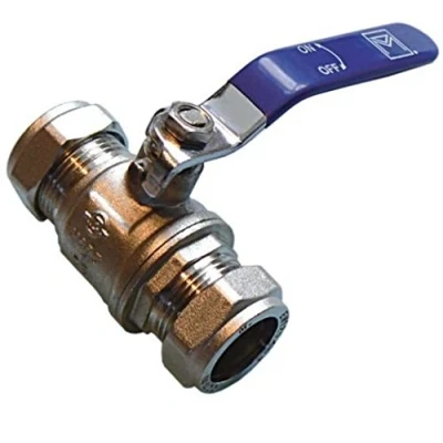 Image of 28mm Lever Ball Valve Blue Handle