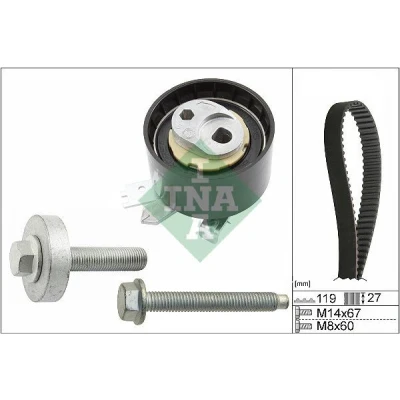 Image of 130286028R, 130288608R, 130705625R, 130708047R, 130708546R Timing belt kit INA 530 0607 10 119 RENAULT: MEGANE 3 Coupe, Kangoo II Express, Kadjar
