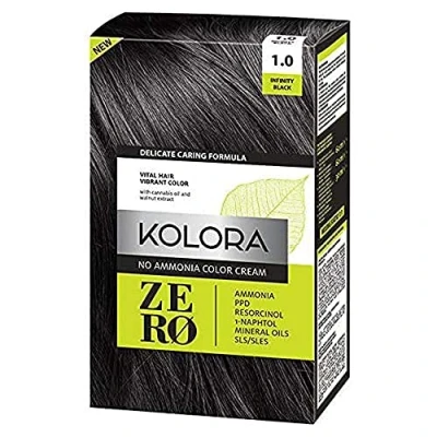 Image of KOLORA ZERO 1.0 INFINITY BLACK AMMONIA HAIR DYE