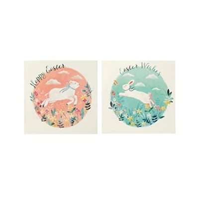 Image of UK Greetings Multipack of 6 Easter Cards for Him/Her/Friend 2 Animal Designs