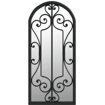 Image of vidaXL Mirror Black 100x45 cm Iron for Indoor Use