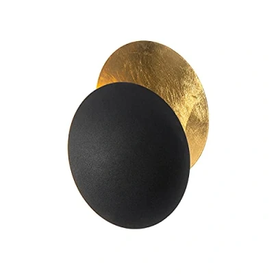 Image of Qazqa Modern Wall Lamp I Light Black with Gold Sunrise Suitable for LED G9 1 Steel Living Room Kitchen Bedroom