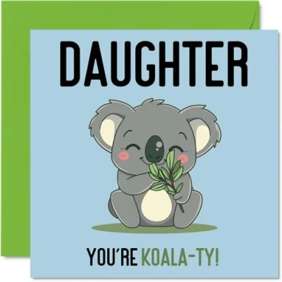 Image of Birthday Cards for Daughter Koala Ty Funny Happy Card from Mum Dad, Gifts, 145mm x Joke Greeting Women Her