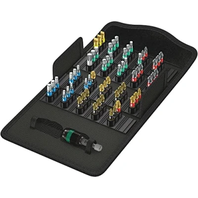 Image of Wera Bit Safe 61 BiTorsion 1 Comprehensive Torsion Bits and Holder Set in Pouch (for Drill/Drivers) piece, 05057441001
