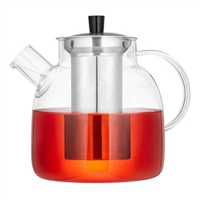 Image of Spring Chef 1500ml/52.79oz Clear Glass Teapot with Infuser,Heat Resistant Borosilicate Strainer Teapot, Handmade Removable Infuser Tea Pot for Loose Leaf