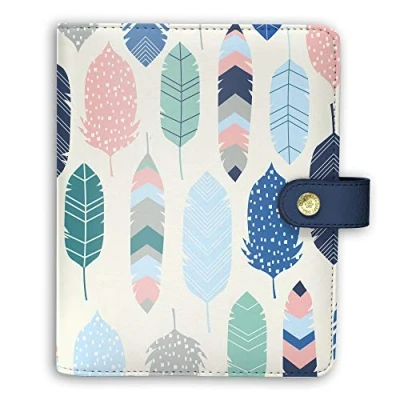 Image of Pukka Pad, Carpe Diem Personal Planner with Weekly, Monthly Undated Inserts, 20 x 19 4 cm, Feathers
