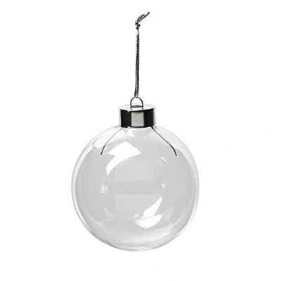 Image of CRAFTY CAPERS 6 Fillable 80mm Glass Bauble Christmas Ornaments for Tree Decoration