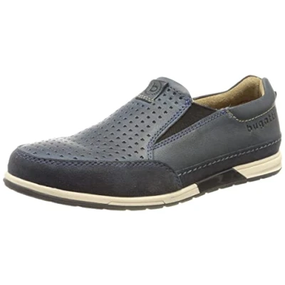 Image of bugatti Men&#039;s Stowe Moccasin, Blue/Blue, 5.5 UK