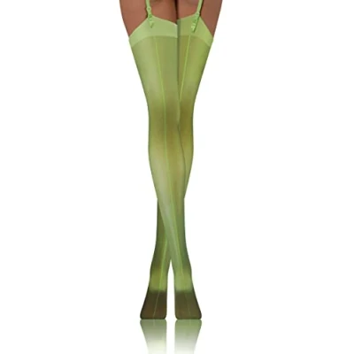 Image of Sesto Senso Women&#039;s Belt Stockings 20 Den Seamed Sexy PDP_02 XL XXL Light Green