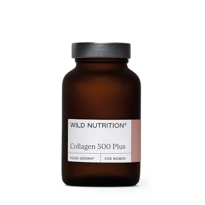 Image of WILD NUTRITION Food Grown® Collagen 500 Plus Dalton Weight peptides for Optimal Absorption synthesising Mesoporosil® Hydrolised Marine Vitamin C, E, Biotin