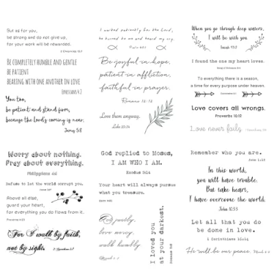Image of Everjoy Inspirational Christian Quotes Bible Verses Temporary Tattoos