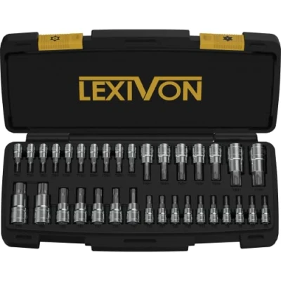 Image of LEXIVON Master TORX Bit Socket Set, Premium S2 Alloy Steel Complete 34 Piece, Solid Star &amp; Tamper Proof T6 T70 Enhanced Storage Case (LX 149)