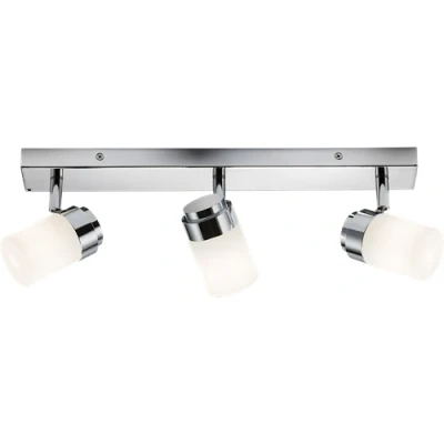 Image of KnightsBridge 230V IP44 G9 Triple Bar Spotlight with Frosted Glass Chrome
