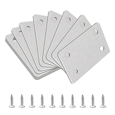 Image of INCREWAY Flat Corner Brace Brackets,10pcs Stainless Steel Straight Support Shelf Bracket Brackets Mending Plates Repair Fixing Joining