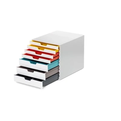 Image of Durable VARICOLOR MIX 7 Drawer Unit Desktop Set with Colour Coded Draws Perfect for Storing Documents and Paper Work