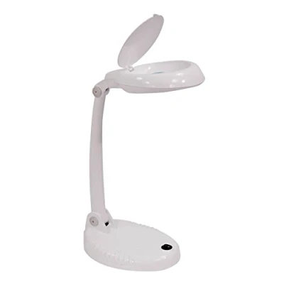 Image of Eagle Desk top Adjustable Magnifier with 4&quot; (100mm) Dual Function Lens (3x and 1.5x) Magnifying Glass LED Light for Reading Fine Inspection Work