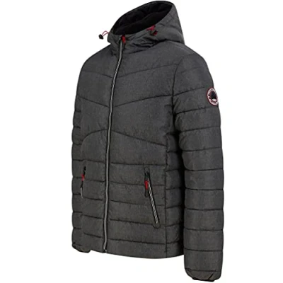 Image of Tokyo Laundry Men&#039;s Teddington Quilted Hooded Puffer Jacket Grey L