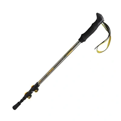 Image of Oak Telescopic Poles Trekking 3 Adjustable Sections Pair of Widia Tip Aluminium Platinum Adult Unisex for Men and Women