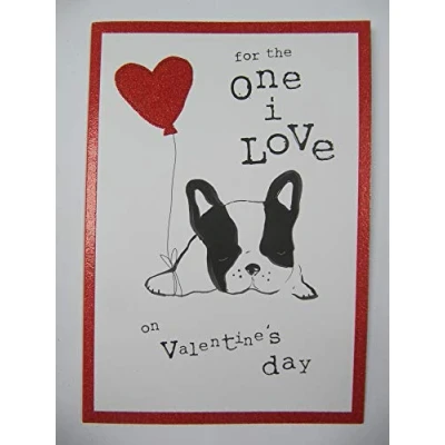 Image of Gorgeous Colourful Puppy Dog for The ONE I Love Valentines Greeting Card